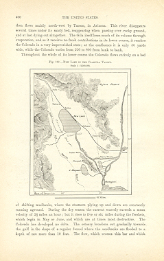 INDIAN WELLS,NEW LAKE IN THE COAHUILA VALLEY,1893 Map