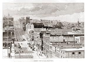 STREET VIEW IN SAN FRANCISCO,1893 Historical Print