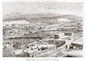 VIEW OF SANTA FE,NEW MEXICO,1893 Historical Print