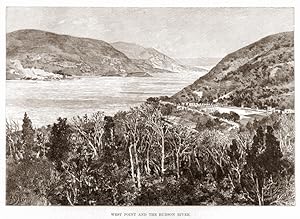 WEST POINT AND THE HUDSON RIVER,1893 Historical Print