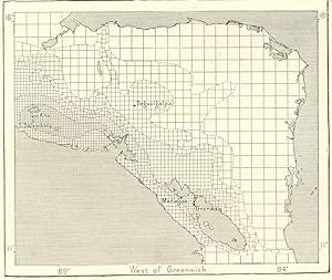 POPULATION DENSITY OF HONDURAS_NICARAGUA, 1800s Antique Map