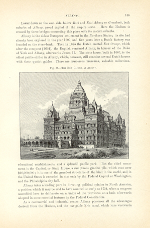 NEW YORK STATE CAPITAL BUILDING AT ALBANY,1893 Print