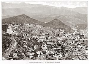 THE NEVADA SILVER-MINING DISTRICT,1893 Historical Print
