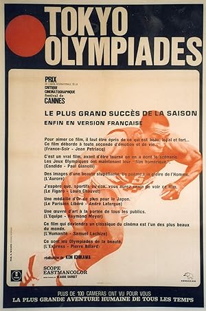 "TOKYO OLYMPIADES" Réalisé par KON ICHIKAWA avec Bob HAYES sur l'affiche / Affiche originale ento...