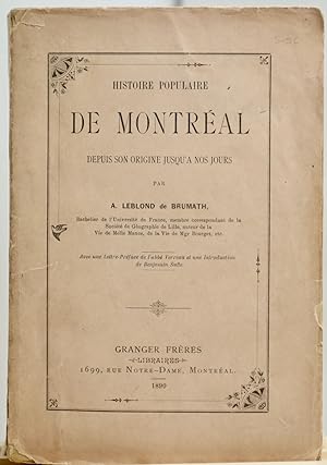Histoire populaire de Montréal depuis son origine jusqu'à nos jours