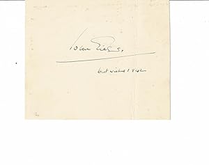AUTOGRAPH. A card SIGNED & DATED by the great British screen & stage actor JOHN GIELGUD.