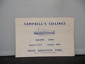 P & A Campbell Ltd, Brighton - Publicity Leaflet for Campbell's Sailings Season 1948 August 21st-...