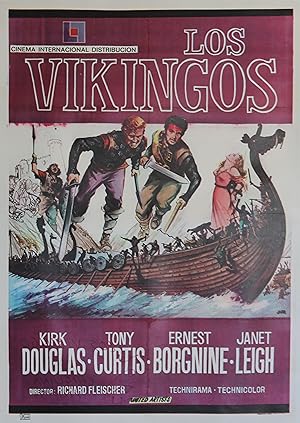 "LES VIKINGS (THE VIKINGS)" Réalisé par Richard FLEISCHER en 1958 avec Kirk DOUGLAS, Tony CURTIS,...