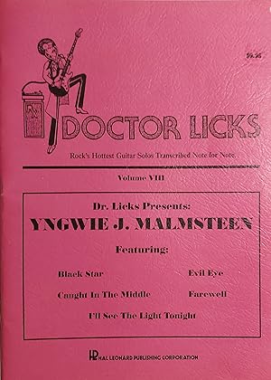 Doctor Licks Vol. Viii Rock's Hottest Guitar Solos Transcribed Not For Note