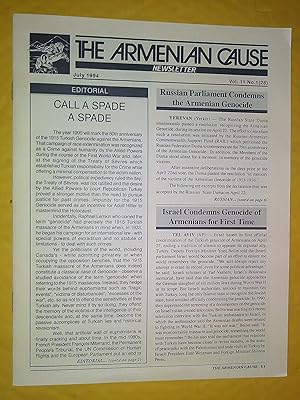La cause arménienne, bulletin d'information - The Armenian Cause, Newsletter, vol. 11, no 1 (28),...