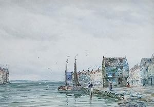 John Hamilton Glass SSA (fl.1890-1925) - Early 20thC Watercolour, Harbour Town