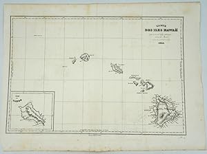 Carte des Iles Hawaii 1834 from "Voyage Pittoresque autour du Monde"