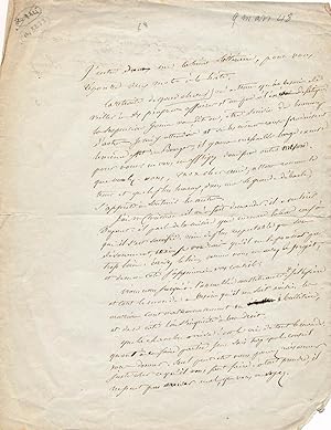 Pierre Jean Béranger lettre autographe signée 1848 révolution chanson