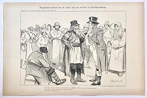[Original lithograph/lithografie by Johan Braakensiek] Engeland's aanbod aan de Joden van een ter...