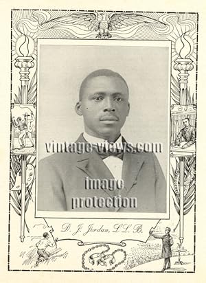 PROF D. J. JORDAN, M.S.,Negro Genealogy,1902 Photo