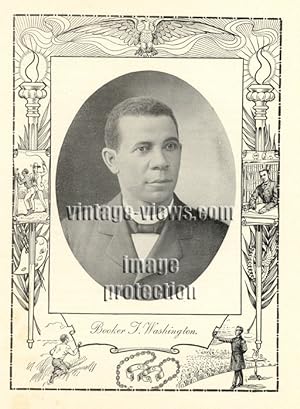 PROF BOOKER T WASHINGTON,Negro Genealogy,1902 Photo