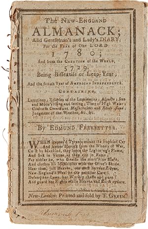 THE NEW-ENGLAND ALMANACK; AND GENTLEMAN'S AND LADY'S DIARY, FOR THE YEAR OF OUR LORD 1780. By Edm...