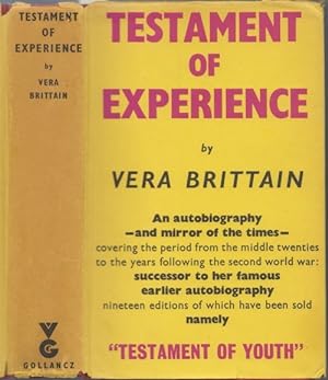 Testament of Experience: An Autobiographical Story of the Years 1925-1950