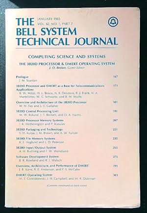 The Bell System Technical Journal vol. 62 n. 1 part 2