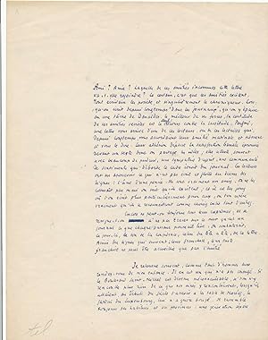 Gérard BAUËR conférence paix 1946 manuscrit autographe signée