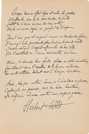 Herbert WILD géologue DEPRAT lettre autographe signée poème autographe signé