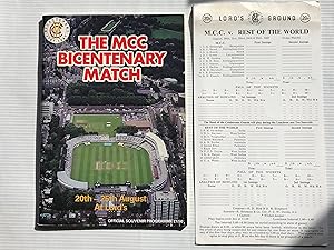 The MCC Bicentenary Match: 20-25 August 1987: Programme and Scorecard