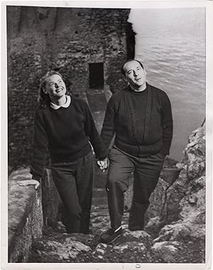 Photograph of Ingrid Bergman and Roberto Rossellini on Stromboli Island, Sicily, Italy, April 28,...