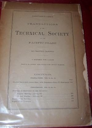 Transactions of the Technical Society of the Pacific Coast -- January 1894 including The Red Poin...