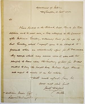 AUTOGRAPH LETTER SIGNED, BY THE CHIEF CLERK OF THE DEPARTMENT OF STATE, TO WILLIAM IRVINE, SUPERI...
