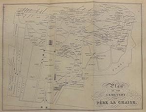 Plan of the Paris Cemetery Pere La Chaise in 1856