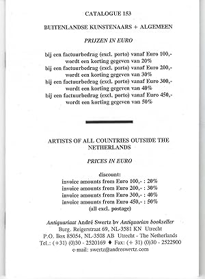Catalogue 153, Artists of All Countries outside the Netherlands