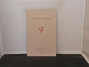 The One Time Press- List of Publications 2007