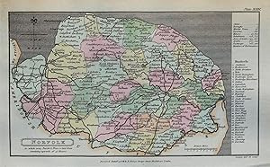 Antique Map NORFOLK, Capper Original Hand Coloured 1808