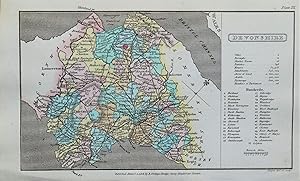 DEVON, DEVONSHIRE, Capper Original Hand Coloured Antique County Map 1808