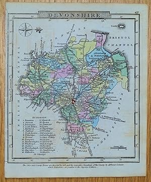 DEVON, George Gray, Original Hand Coloured Antique County Map 1824