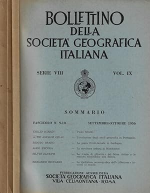Bollettino della Società Geografica Italiana Anno 1956 n. 1-3/9-10/11-12