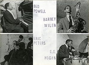 "Bud POWELL, Barney WILEN, Eric PETERS, G.T. HOGAN" Photo originale argentique cartonnée d'époque...