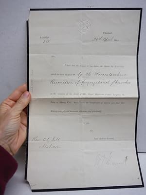 1884: RESOLUTION FROM QUEEN VICTORIA RELATED TO PRINCE LEOPOLD'S DEATH