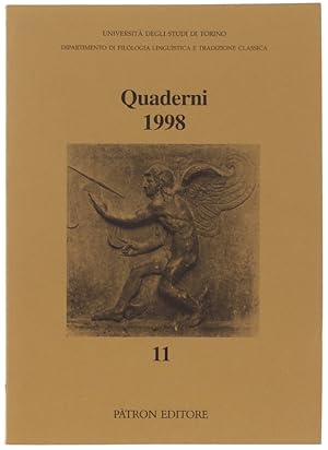 QUADERNI DEL DIPARTIMENTO DI FILOLOGIA LINGUISTICA E TRADIZIONE CLASSICA - 1998.: