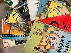 Unique set of 9 TINTIN First Edition books in Indonesian 1978-1984 (Bahasa Indonesia) - Titles ar...