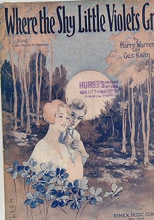 Where the Shy Little Violets Grow Song - Vintage sheet Music