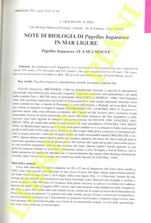 Note di biologia di Pagellus bogarveo in Mar Ligure.