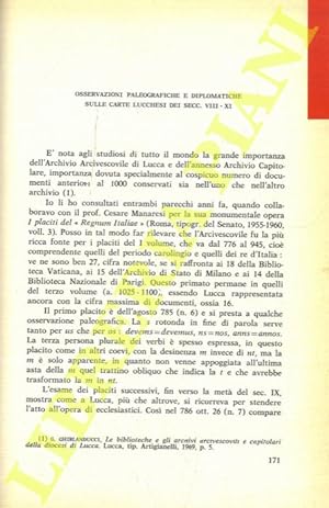 Osservazioni paleogeografiche e diplomatiche sulle carte lucchesi dei secc. VIII-XI.