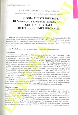 Biologia e distribuzione di Lampanyctus crocodilus (Risso , 1810) sui fondi batiali del Tirreno m...