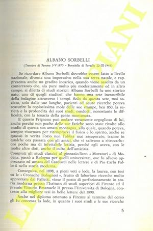 Albano Sorbelli. Albano Sorbelli e la storia dei Bentivoglio.