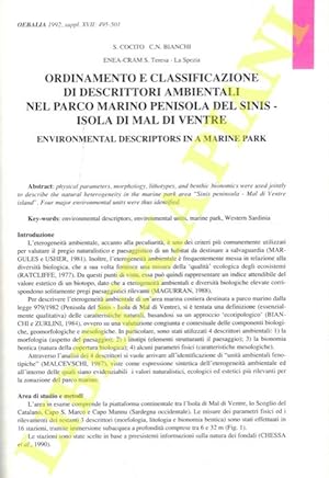 Ordinamento e classificazione di descrittori ambientali nel parco marino Penisola del Sinis-Isola...
