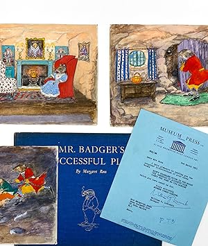 Group of Watercolors For MR. BADGER'S SUCCESSFUL PLAN With Gifted Copy Of The Book And Other Ephe...
