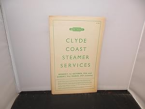 Clyde Coast Steamer Services - 1st October 1956 until 31st March, 1957