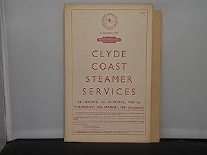 Clyde Coast Steamer Services - 1st October 1960 until 30th March, 1961
