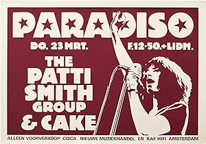 Original poster for a 1978 performance by The Patti Smith Group at Paradiso, Amsterdam